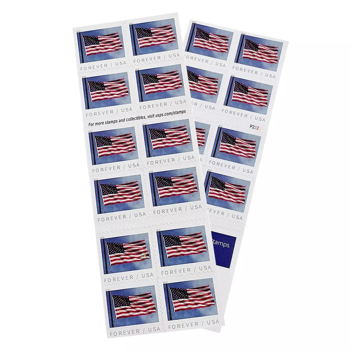 2019 U.S. Flag Patriotic Design Self-Adhesive Label Set for Everyday Use 100pcs/Pack (20pcs/Booklet)