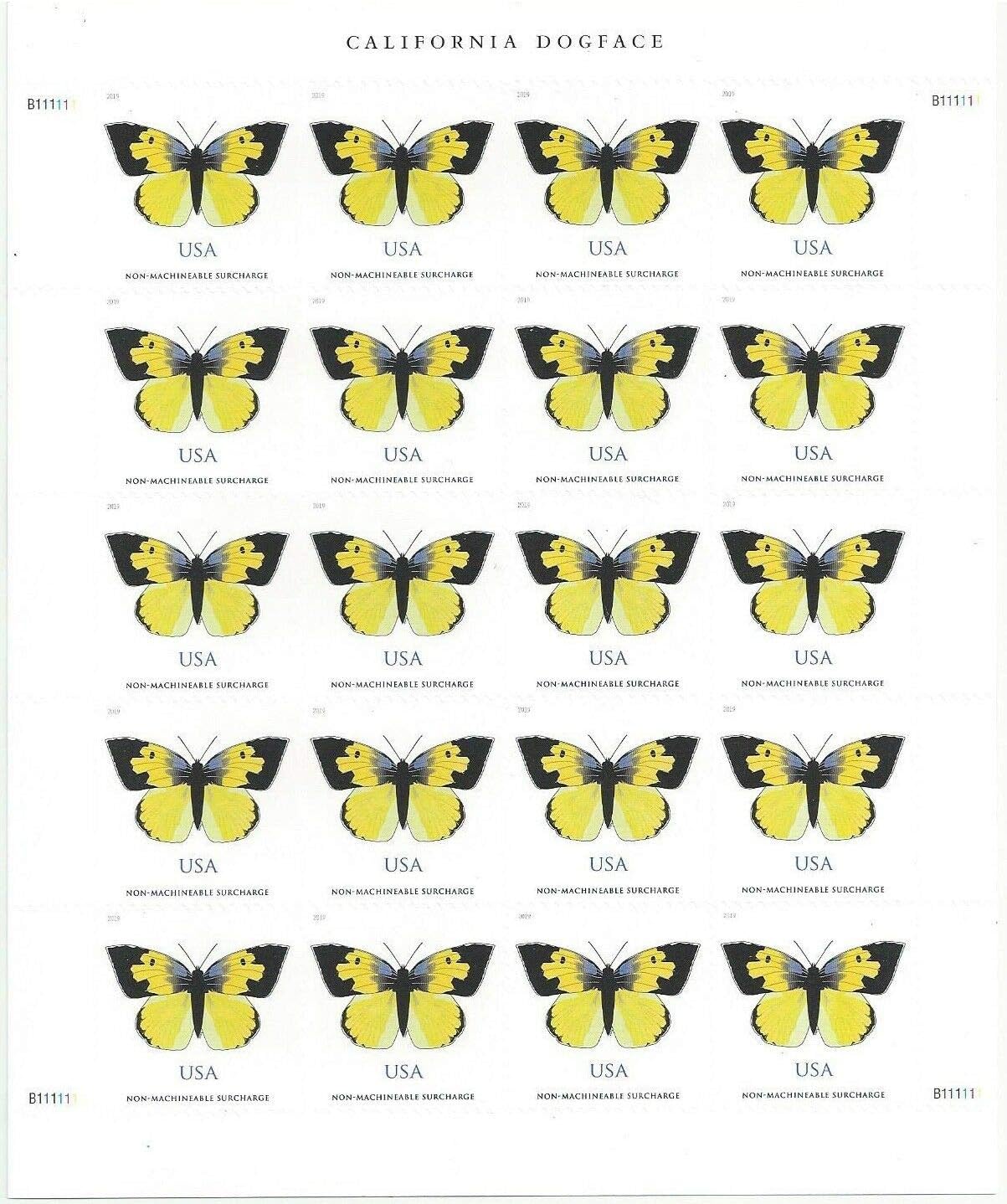 California Dogface Butterfly Label Collection for Square Envelope Use – Nature-Inspired Design 100pcs/Pack (20pcs/Booklet)
