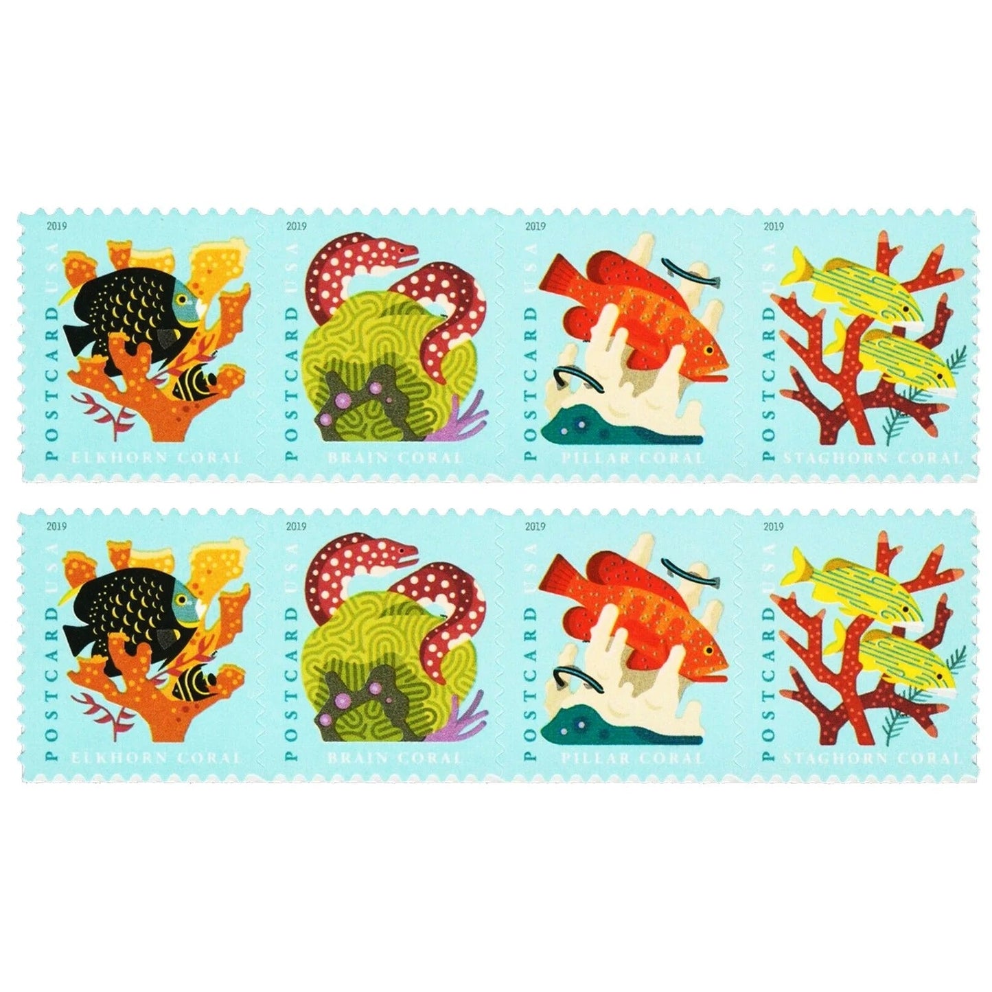 Coral Reefs Ocean Design Label Collection – Underwater Themed Set for Nature Lovers & Postcard Projects 100pcs/Pack (20pcs/Booklet)