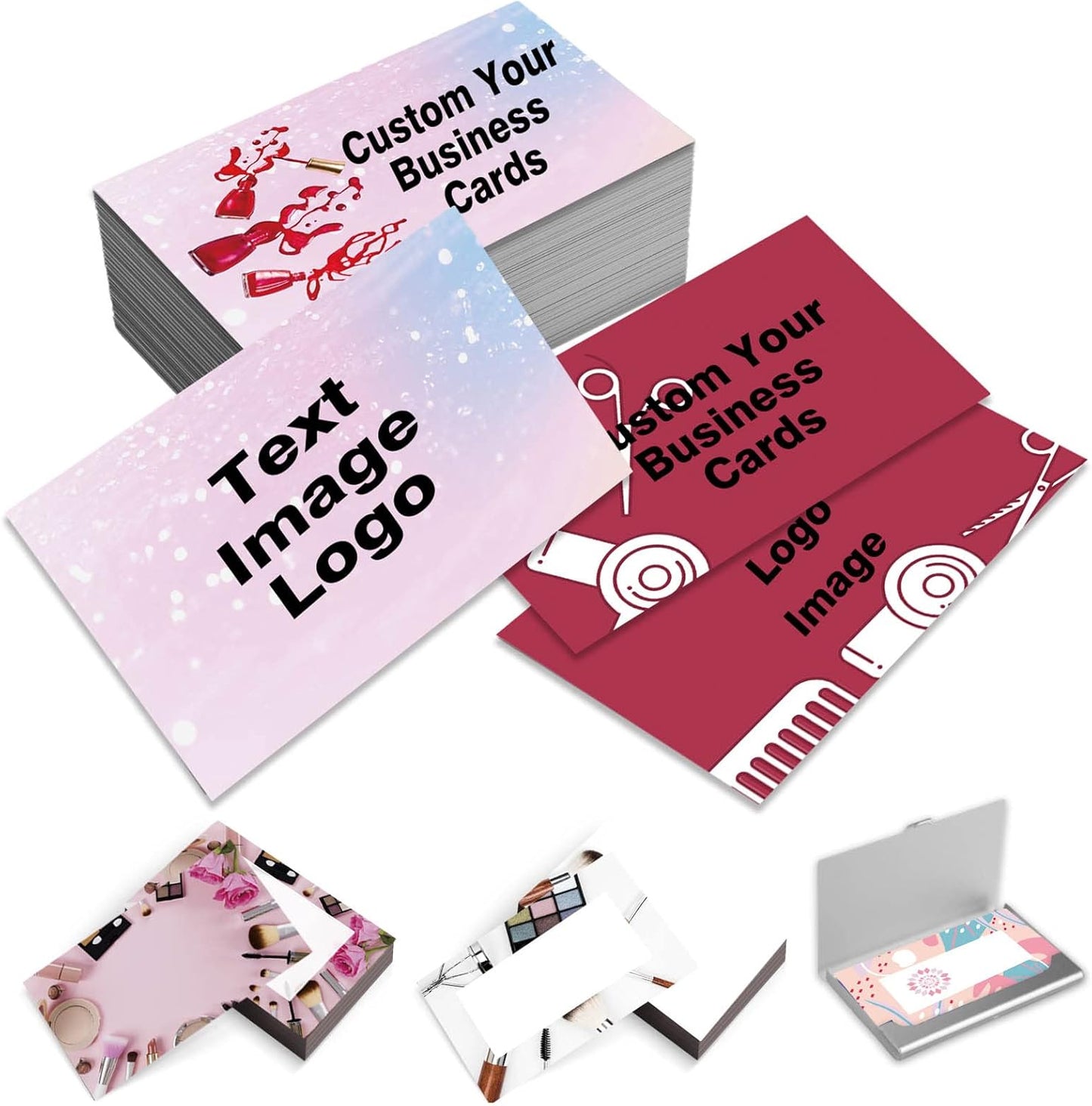 EAQ Custom Business Cards Personalized Business Card Double Side Customized Business Cards with Logo/Text, Business Card for Company, Business, Thanks