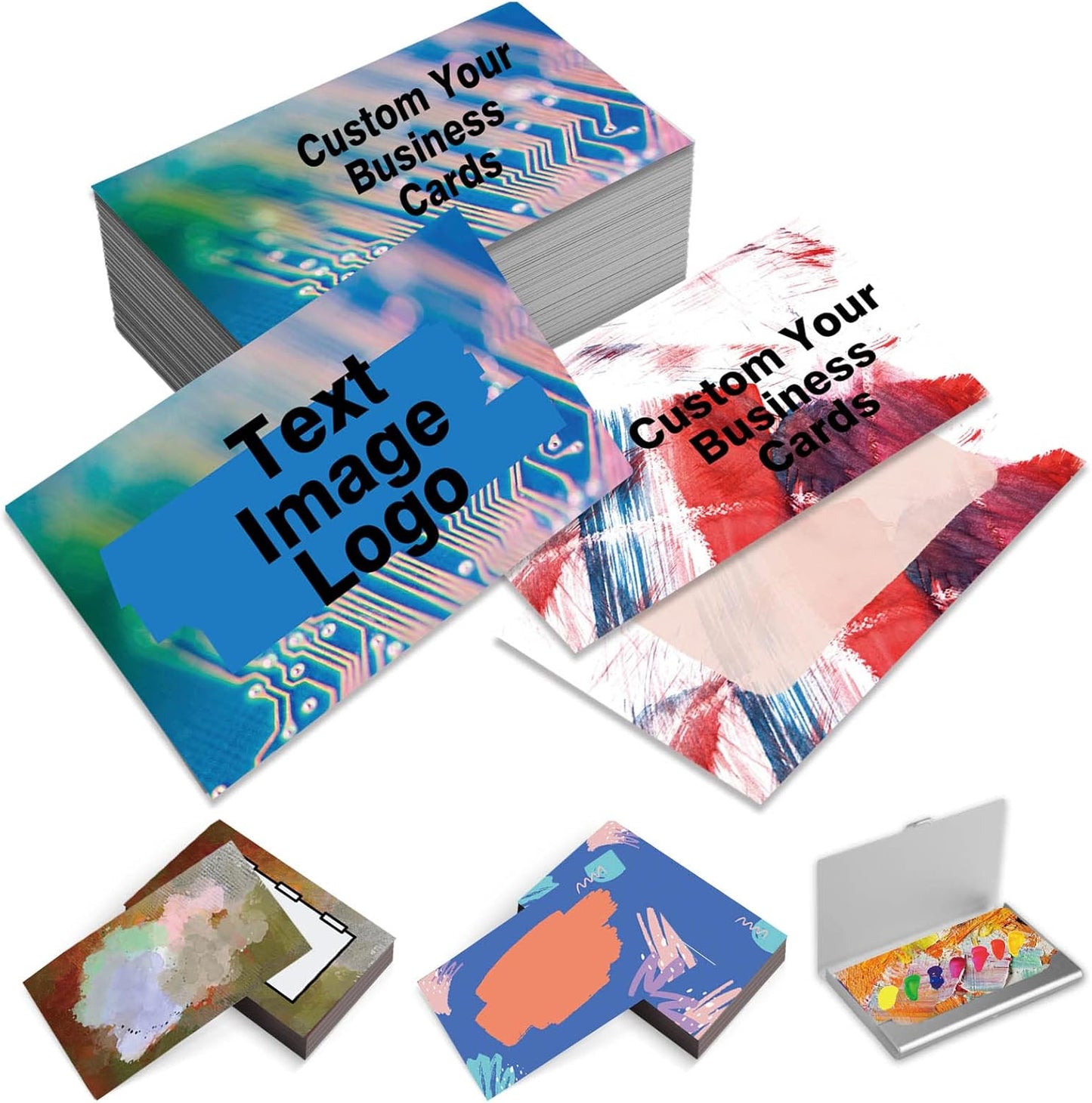 EAQ Custom Business Cards Personalized Business Card Double Side Customized Business Cards with Logo/Text, Business Card for Company, Business, Thanks