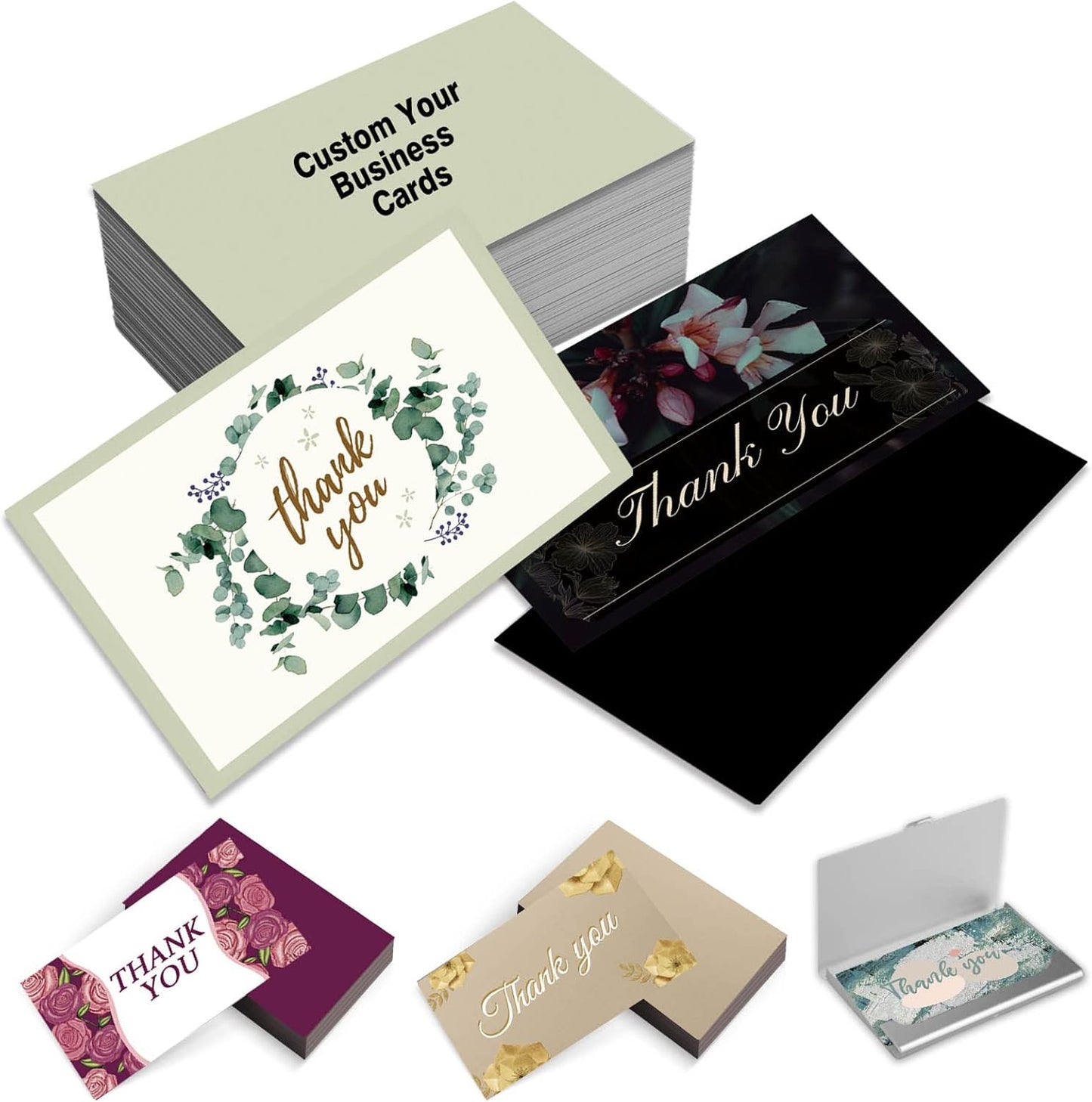 EAQ Custom Business Cards Personalized Business Card Double Side Customized Business Cards with Logo/Text, Business Card for Company, Business, Thanks