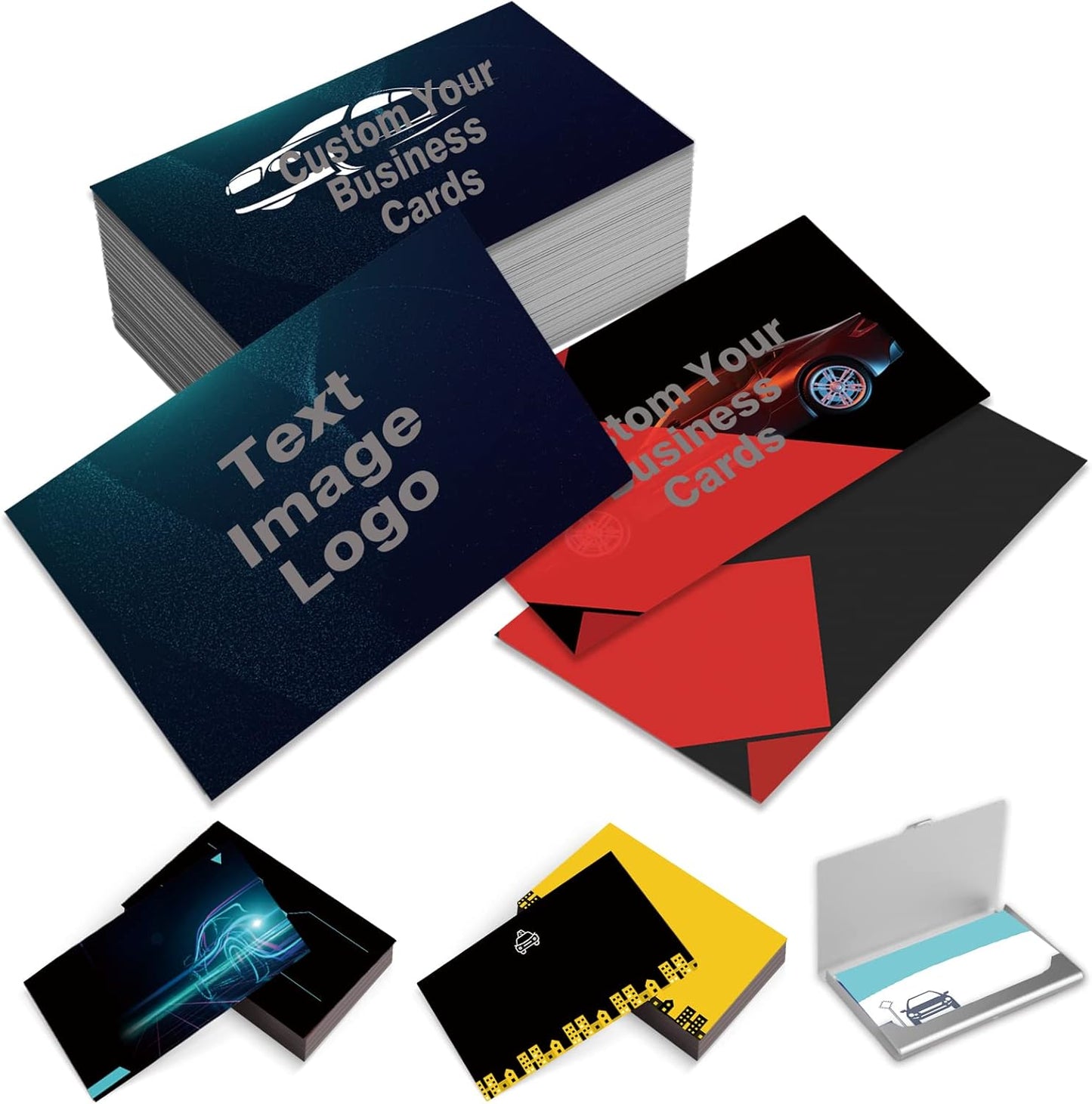 EAQ Custom Business Cards Personalized Business Card Double Side Customized Business Cards with Logo/Text, Business Card for Company, Business, Thanks