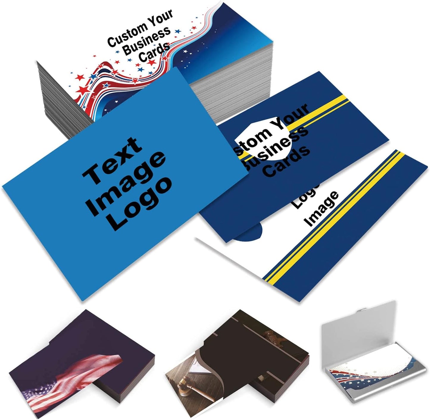 EAQ Custom Business Cards Personalized Business Card Double Side Customized Business Cards with Logo/Text, Business Card for Company, Business, Thanks
