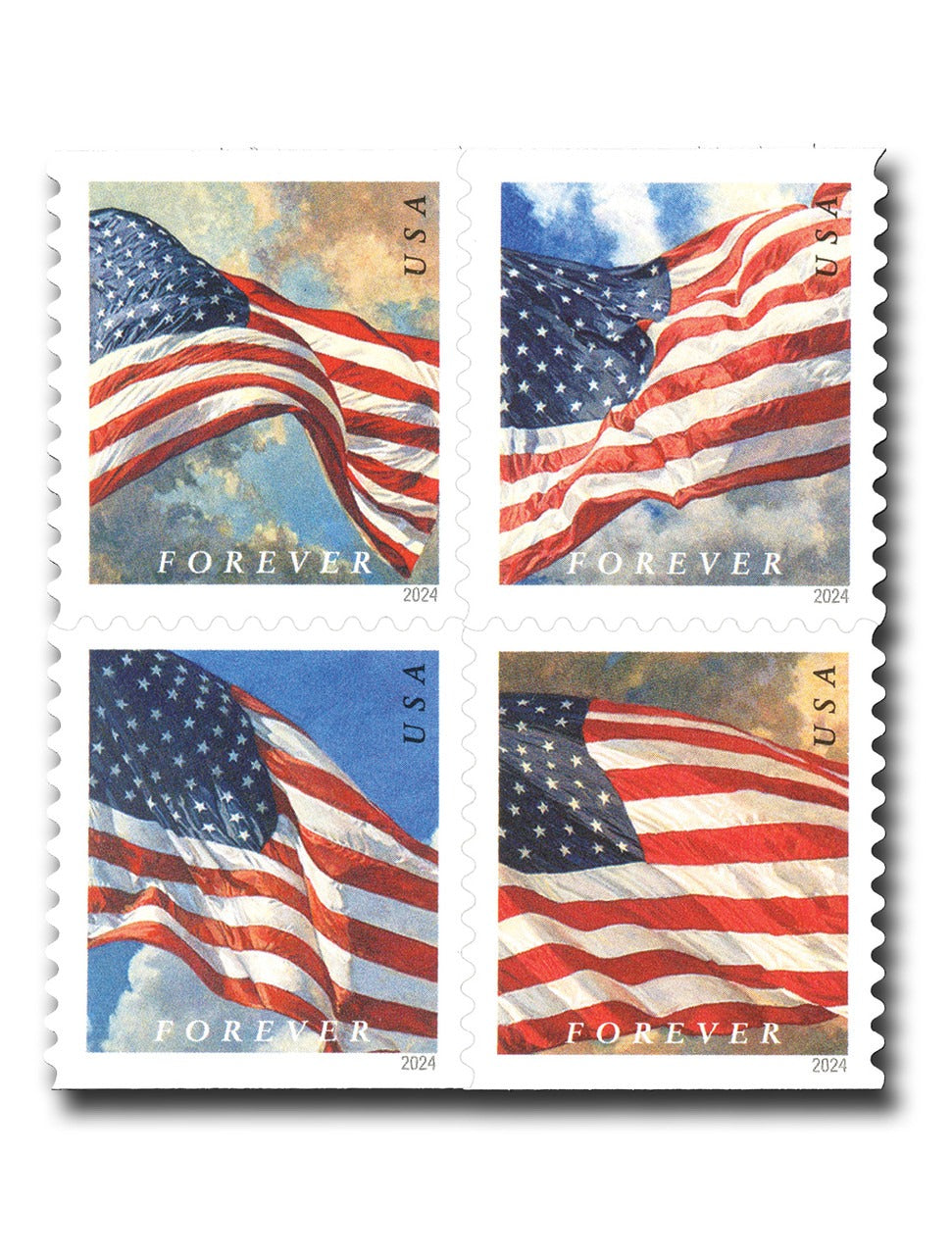 2024 U.S. Flag Forever – Booklet of 100 Classic Patriotic Designs 100pcs/Pack (20pcs/Booklet)