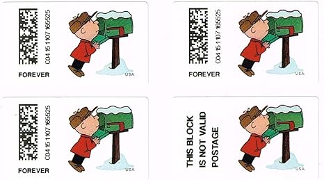 Charlie Brown Christmas Collection – Classic Holiday Cheer for Seasonal Mailings 100pcs/Pack (20pcs/Booklet)