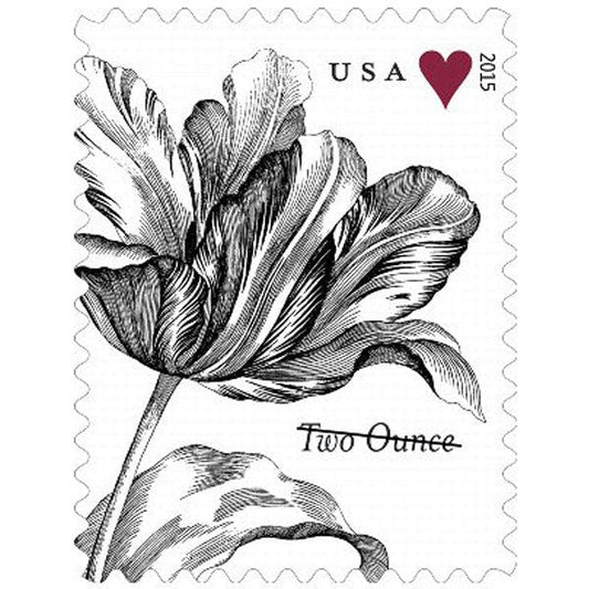 Vintage Tulip Collection – Sheet of 20 Two-Ounce Rate Floral Designs 100pcs/Pack (20pcs/Booklet)