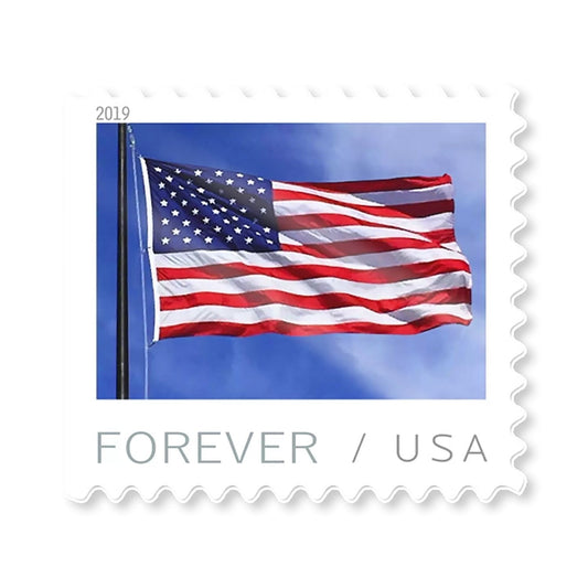 2019 U.S. Flag Patriotic Design Self-Adhesive Label Set for Everyday Use 100pcs/Pack (20pcs/Booklet)
