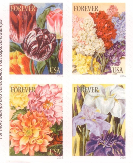 Botanical Art Collection – Elegant Floral Illustrations for First-Class Mailings 100pcs/Pack (20pcs/Booklet)