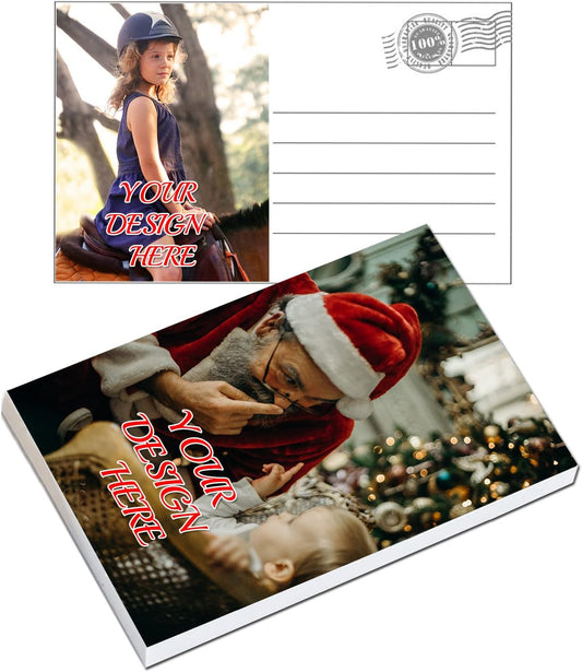 Personalized Postcards 4 x 6 Postcards Design Add Your Photo Custom Text Logo 2 Sided Thick Gloss Cover Card Stock Mailable Postcard for Direct Mail & Discounts