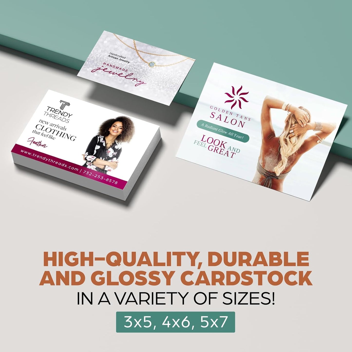 GotPrint Custom Printed Postcards ¨C Upload Your Design or Text, 4x6 inches, vertical horizontal, front and back, 14 pt thick glossy cardstock, 4x6, 50 Qty