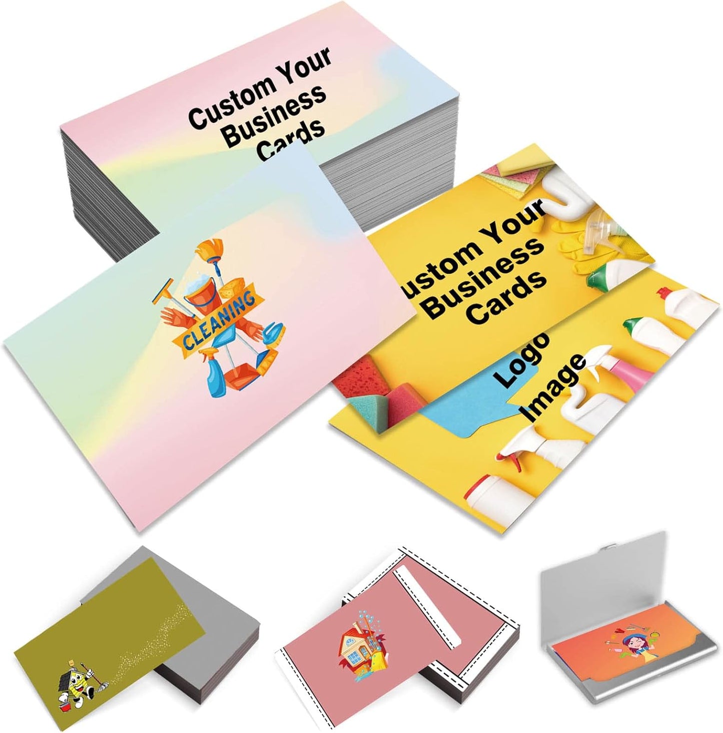 EAQ Custom Business Cards Personalized Business Card Double Side Customized Business Cards with Logo/Text, Business Card for Company, Business, Thanks